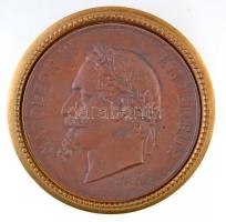 Franciaország ~1860. III. Napóleon bronzozott gyűjtői replika (78mm) T:2 keretről levált France ~1860. Napoleon III bronze plated collectors replica (78mm) C:XF not glued to frame