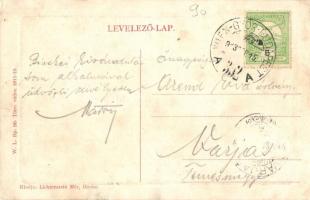 Bicske, Buda-Bicske; Vasútállomás, pályaudvar. W. L. Bp. 96. Kiadja Lichtenstein Mór (megerősített s...