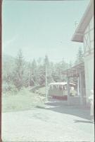 cca 1940 Tátra, 4 db háború előtti Agfacolor diapozitív: vasútállomás, kisvasút, épületek, stb