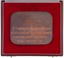 1980. "Magyar Rádió" kétoldalas Br plakett, hátoldalon gravírozva "A CSÚCSFORGALOM 10...