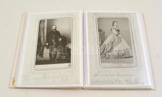 A Nikolics család tagjait ábrázoló 1850-1880 közötti nevesített fényképek másolatai egy fényképalbumban. 24 kép