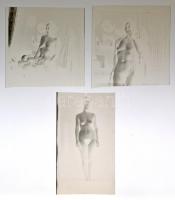 Amatőr aktok, 6 db fotónegatív, különböző méretben