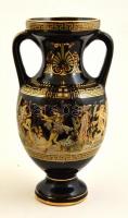 Jelzett görög váza és tál ( 2db), matricás, hibátlan, m:21,5 cm, d:20,5 cm