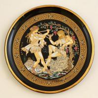 Jelzett görög váza és tál ( 2db), matricás, hibátlan, m:21,5 cm, d:20,5 cm