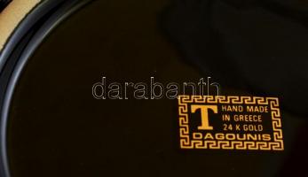 Jelzett görög váza és tál ( 2db), matricás, hibátlan, m:21,5 cm, d:20,5 cm