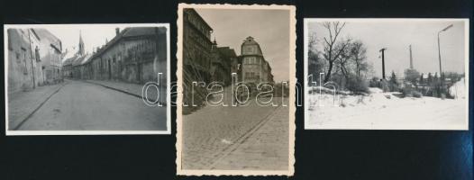cca 1930-1960 Pozsonyi utcarészletek, 11 db fotó, hátuljukon feliratozva, 6×9 cm