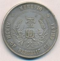 Kína 1927. 1$ Memento fém hamisítvány T:2- China 1927. 1 Dollar Memento metal fake C:VF