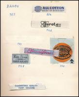 cca 1960-1970 Cérna és pamut címkék gyűjteménye. kb 400 db különféle albumban + hozzá 40 boroscímke
