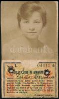 1923 Nagyvárad fényképes villamos bérlet bélyegekkel / Tram season ticket