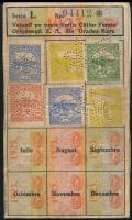 1923 Nagyvárad fényképes villamos bérlet bélyegekkel / Tram season ticket