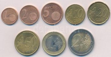 Szlovénia 2007. 1c-2E (8xklf) forgalmi sor T:1-,2 Slovenia 2007. 1 Cent - 2 Euro (8xdiff) coin set C:AU,XF