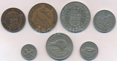 Új-Zéland 1940-1952. 1/2p-1/2C (7xklf) T:2,2- New Zealand 1940-1952. 1/2 Penny - 1/2 Crown (7xdiff) C:XF,VF