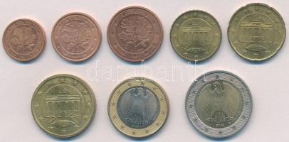 Németország 2002D 1c-2E (8xklf) forgalmi sor T:1-,2
Germany 2002D 1 Cent - 2 Euro (8xdiff) coin set...