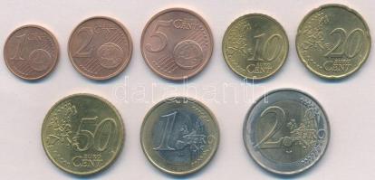 Németország 2002J 1c-2E (8xklf) forgalmi sor T:2 Germany 2002J 1 Cent - 2 Euro (8xdiff) coin set C:XF