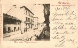 Besztercebánya, Banská Bystrica; Kir. katolikus gimnázium. Kiadja Lechnitzky O. fénynyomdája 10. sz. / Catholic grammar school, gymnasium (Rb)