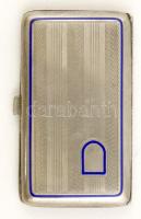 Női cigarettatárca, alpakka zománc berakással, 9×5 cm