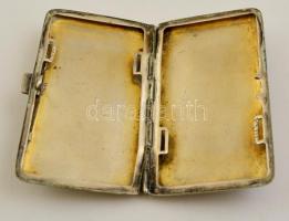 Női cigarettatárca, alpakka zománc berakással, 9×5 cm