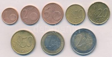 Belgium 1999-2001. 1c-2E (8xklf) forgalmi sor T:2 Belgium 1999-2001. 1 Cent - 2 Euro (8xdiff) coin set C:XF