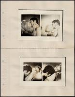 cca 1930 10 db pornográf fotó, albumlapokon, 8×13 cm
