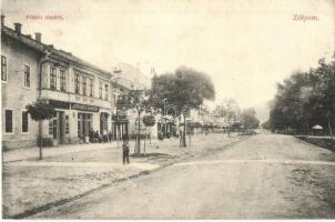 Zólyom, Zvolen; Fő tér, Jeranek Sándor üzlete / main square, shops (r)