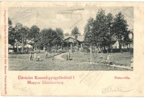 1902 Korond, Corund; Firtos villa, kerékpár. Gáspár Gyula kiadása / villa, bicycle (EK)