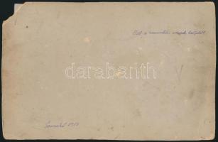 1913 Somoskő, a kőbányában, csoportkép, fotó, kartonra ragasztva, kis sérüléssel, hátulján feliratoz...