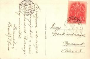 Rozsnyó, Roznava; Ludvig Neumann és Haltenberger üzlete / panorama view with shops "1938 Rozsny...