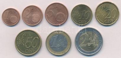 Portugália 2002. 1c-2E (8xklf) forgalmi sor T:2 Portugália 2002. 1 Cent - 2 Euro (8xdiff) coin set C:XF