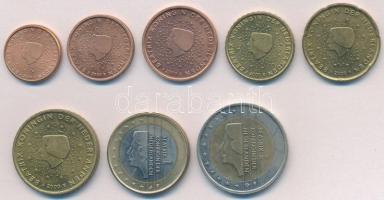 Hollandia 2000-2001. 1c-2E (8xklf) forgalmi sor T:2
Netherlands 2000-2001. 1 Cent - 2 Euro (8xdiff)...