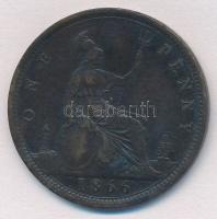 Nagy-Britannia 1866. 1p Br "Viktória" T:2- ph. 
Great Britain 1866. 1 Penny Br "Vict...