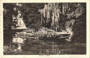 Léva, Levice; Schöller kastély park tóval / castle park with lake