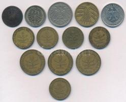 Német Birodalom / Német Harmadik Birodalom / NSZK 13db-os pfennig tétel, közte 1936. 50pf T:vegyes
...