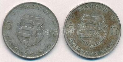 1947. 5Ft Ag "Kossuth" (2x) T:2- patina