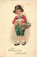 70 db RÉGI motívumos képeslap; humor, hölgyek, hajó, közte litho, vegyes minőségben / 70 pre-1945 mo...