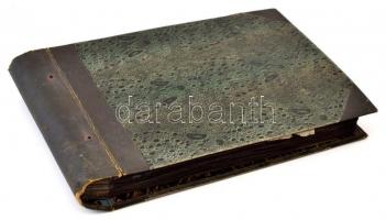 cca 1930 Régi fotóalbum magyarországi és külföldi utazások és nyaralások képeivel: Debrecen, Győr, M...