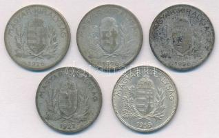 1926. 1P Ag (3x) + 1927. 1P Ag + 1939. 1P Ag T:2-3 kis patina