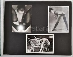 cca 1960 Erotikus és pornográf fotókat tartalmazó fotóalbum, 51 db képpel, képméret: 11x8 cm album mérete: 24x33 cm