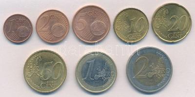 Franciaország 1999. 1c-2E (8xklf) forgalmi sor T:2 kis patina France 1999. 1 Cent - 2 Euro (8xdiff) coin set C:XF small patina