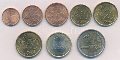 Olaszország 2002. 1c-2E (8xklf) forgalmi sor T:2  Italy 2002. 1 Cent - 2 Euro (8xdiff) coin set C:XF