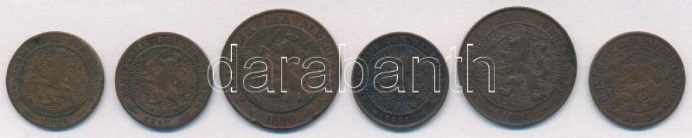 Hollandia 1883-1913. 1c Br (4xklf) + 1890-1906. 2 1/2c Br (2xklf) T:2-,3
Netherlands 1883-1913. 1 C...