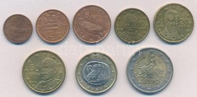 Görögország 2002. 1c-2E (8xklf) forgalmi sor T:2 patina
Greece 2002. 1 Cent - 2 Euro (8xdiff) coin ...