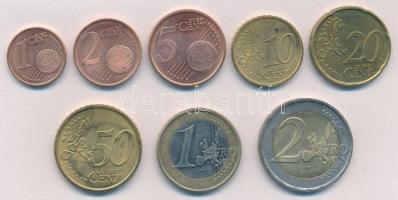 Finnország 1999-2000. 1c-2E (8xklf) forgalmi sor T:2  Finland 1999-2000. 1 Cent - 2 Euro (8xdiff) coin set C:XF