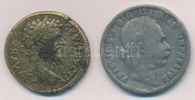 Római kori görög provinciális érme(?) modern hasmisítványa + Ausztria 1884. 1Fl Ferenc József hamisítványa (fake coins) T:3