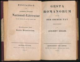 Adalbert Keller: Gesta Romanorum. Quedlinburg-Leipzig, 1841, Gottfr. Basse, VIII+174 p. Német nyelven. Átkötött félbőr-kötés, kopott gerinccel és borítóval. Első kiadás./Half-leather-binding, with worn spine and cover, in German language. First edition.