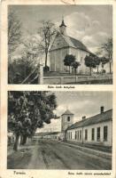 Tornóc, Trnovec nad Váhom; Római katolikus templom és iskola, utca / church and school, street  (EB)