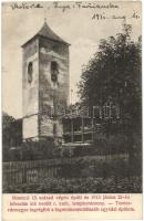 Mosóc, Mosovce; 13. század végén épült és 1913 június 21-én lebontás alá került r. katolikus templomtorony. Hegedűs Ignác kiadása / Catholic church tower  (Rb)