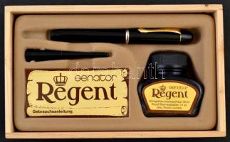 Senator Regent töltőtoll készlet, fa díszdobozban, félig üres tintával
