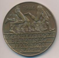 Fritz Mihály (1947-) 1986. 30. Nemzetközi Barátság Maraton Szeged Br emlékérem (60mm) T:2