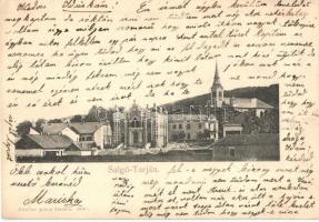 1903 Salgótarján, Izraelita templom, zsinagóga, Posta hivatal, Római katolikus templom. Friedler Ármin kiadása (EK)