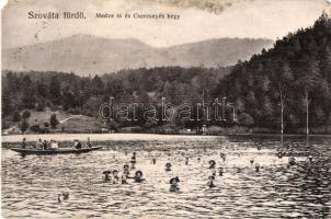 1908 Szováta-fürdő, Baia Sovata; Medve tó, Cseresznyés hegy / Lacul Ursu / lake and mountain (EM)